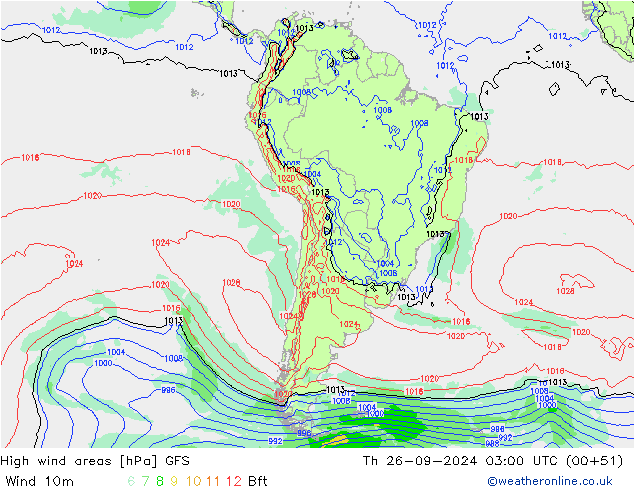 High wind areas GFS gio 26.09.2024 03 UTC