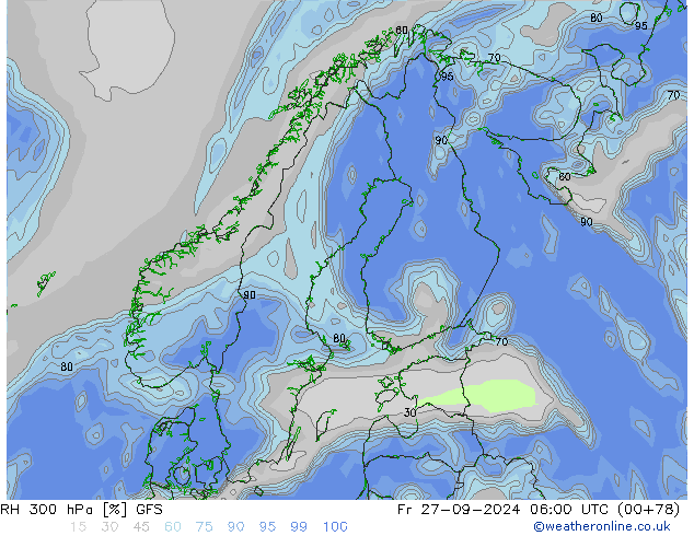 RH 300 hPa GFS Sex 27.09.2024 06 UTC