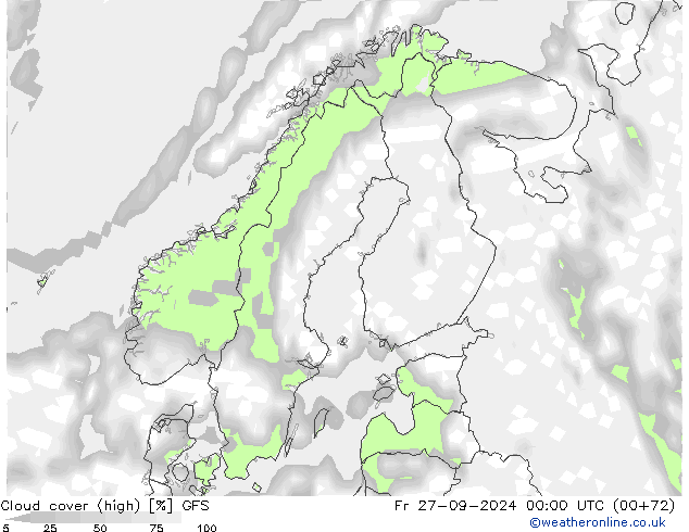 Nubi alte GFS ven 27.09.2024 00 UTC