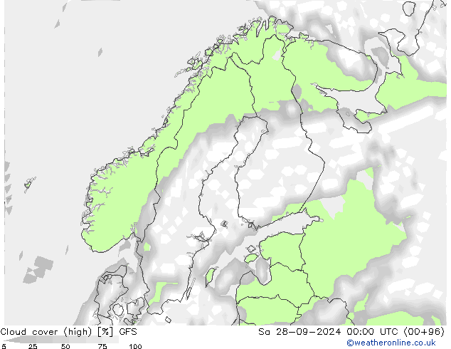 облака (средний) GFS сб 28.09.2024 00 UTC