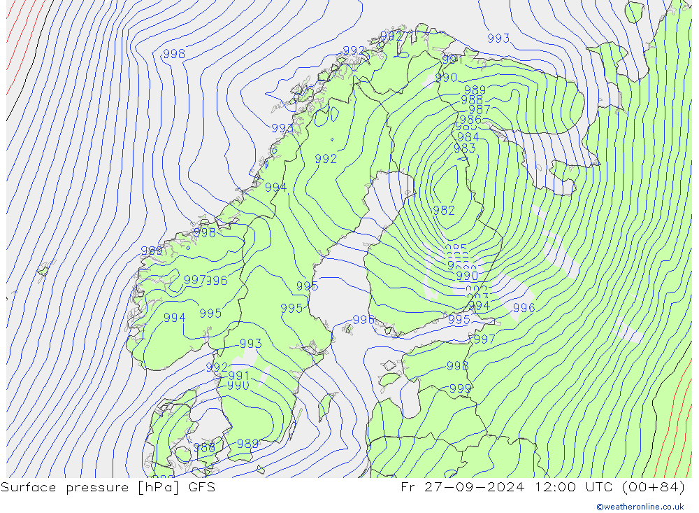 GFS: Pá 27.09.2024 12 UTC