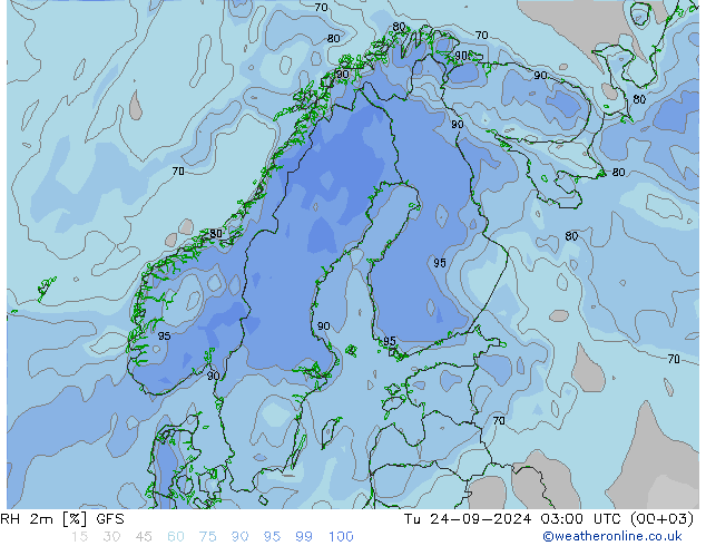 RH 2m GFS Tu 24.09.2024 03 UTC