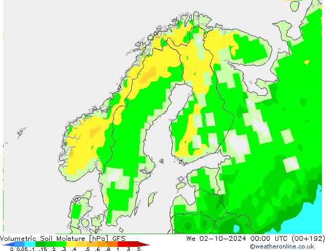 Volumetric Soil Moisture GFS We 02.10.2024 00 UTC