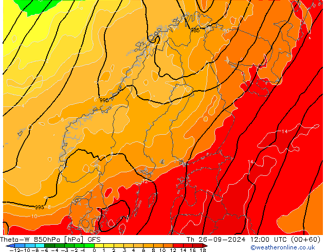 Theta-W 850hPa GFS September 2024