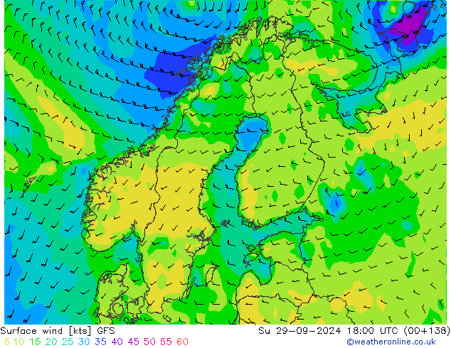 Wind 10 m GFS september 2024