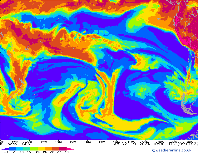 K-Index GFS  02.10.2024 00 UTC