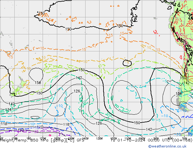 Height/Temp. 850 hPa GFS Ter 01.10.2024 00 UTC