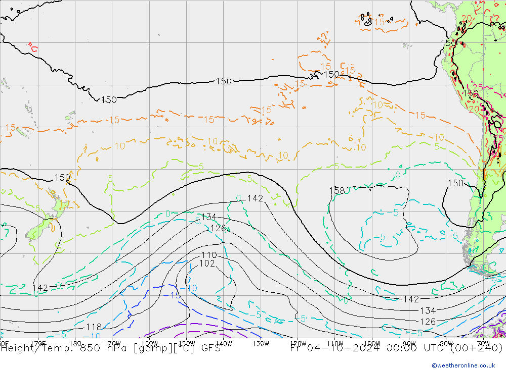 Z500/Rain (+SLP)/Z850 GFS Fr 04.10.2024 00 UTC