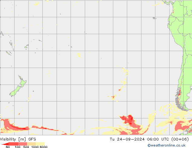 Dohlednost GFS Út 24.09.2024 06 UTC