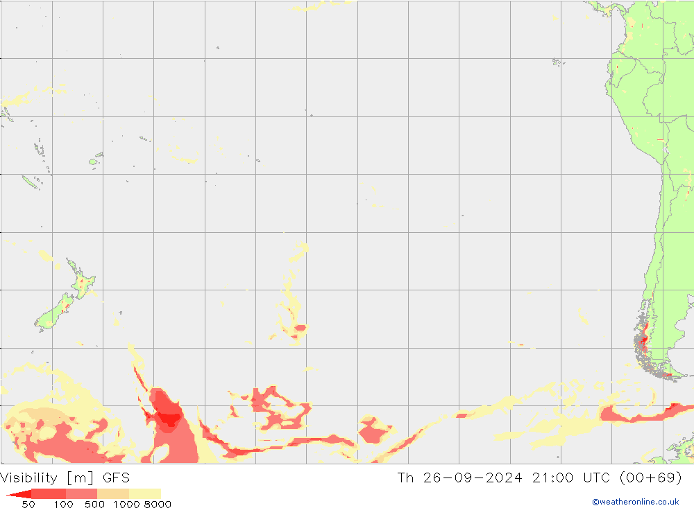 Dohlednost GFS Čt 26.09.2024 21 UTC