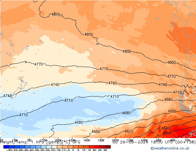 Géop./Temp. 1 hPa GFS dim 29.09.2024 18 UTC