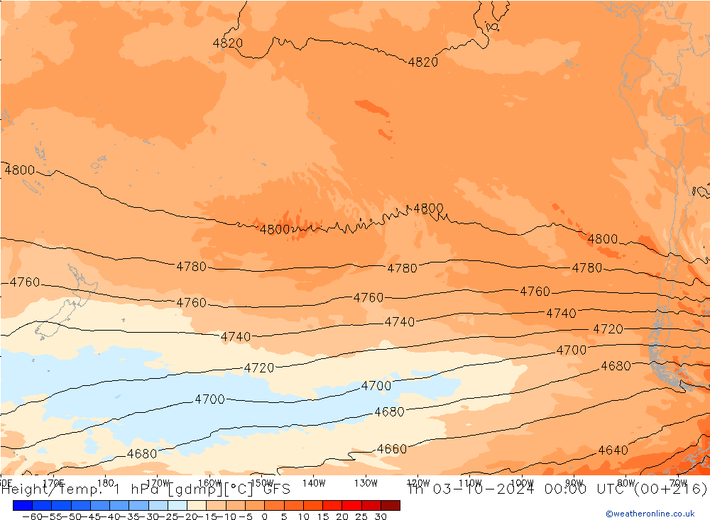 Height/Temp. 1 hPa GFS Do 03.10.2024 00 UTC