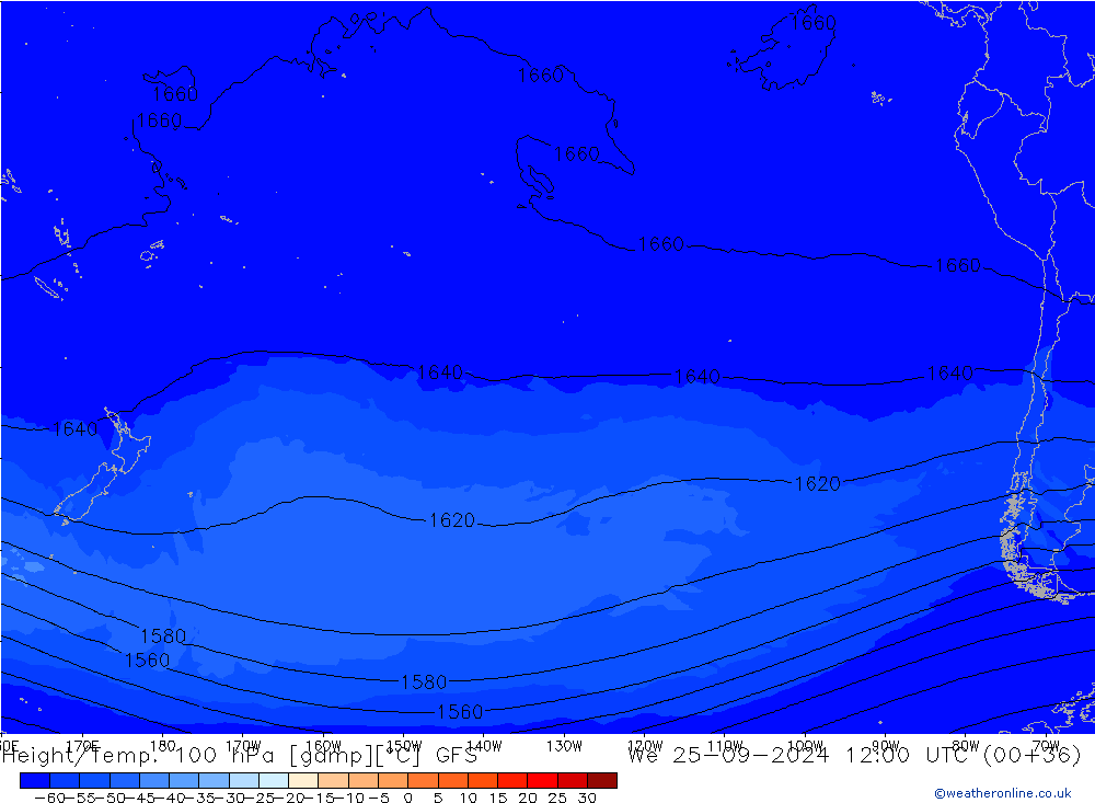 Height/Temp. 100 гПа GFS ср 25.09.2024 12 UTC