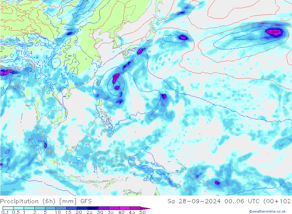 opad (6h) GFS so. 28.09.2024 06 UTC