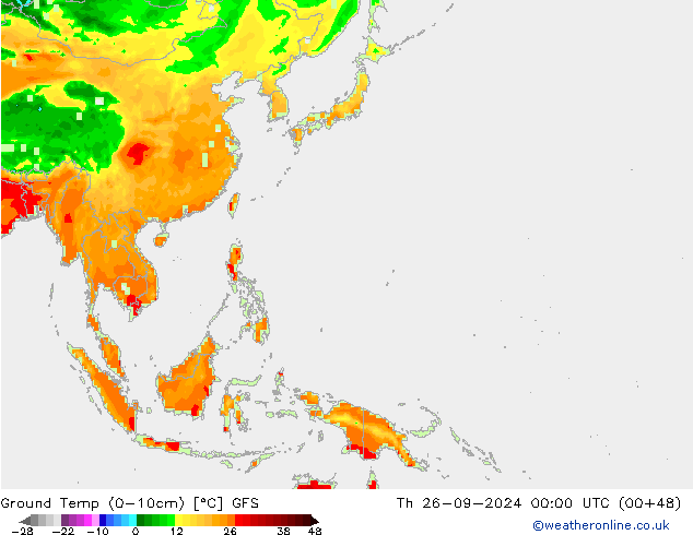 температура от 0-10 см GFS чт 26.09.2024 00 UTC