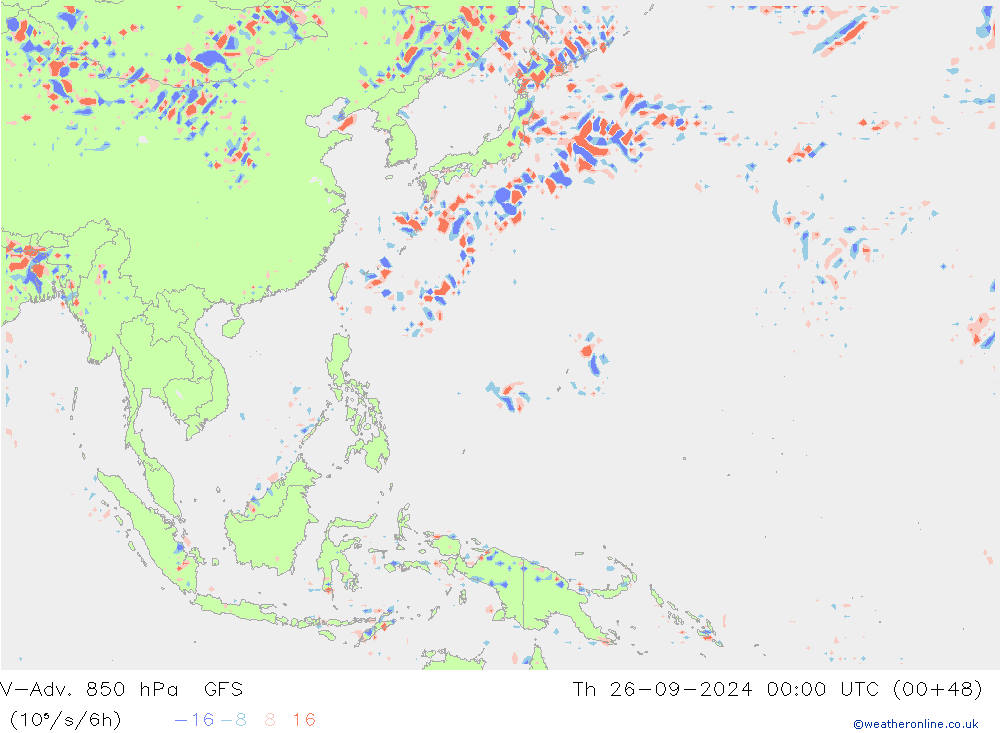 V-Adv. 850 hPa GFS Th 26.09.2024 00 UTC