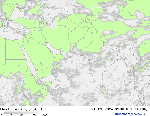 nízká (vysoký,uprostřed,oblaka) GFS Út 24.09.2024 06 UTC