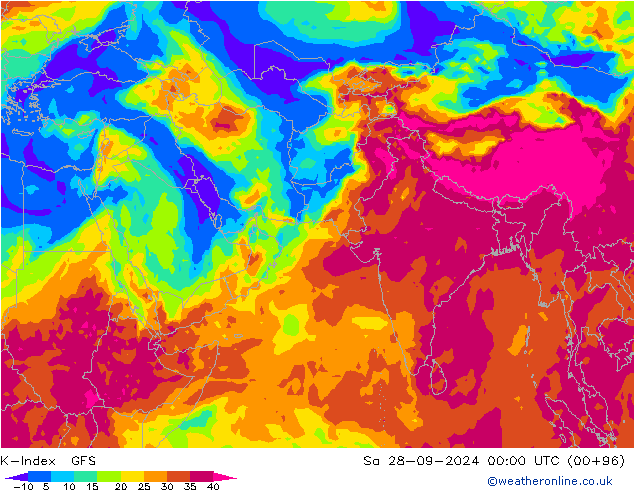 K-Index GFS sab 28.09.2024 00 UTC