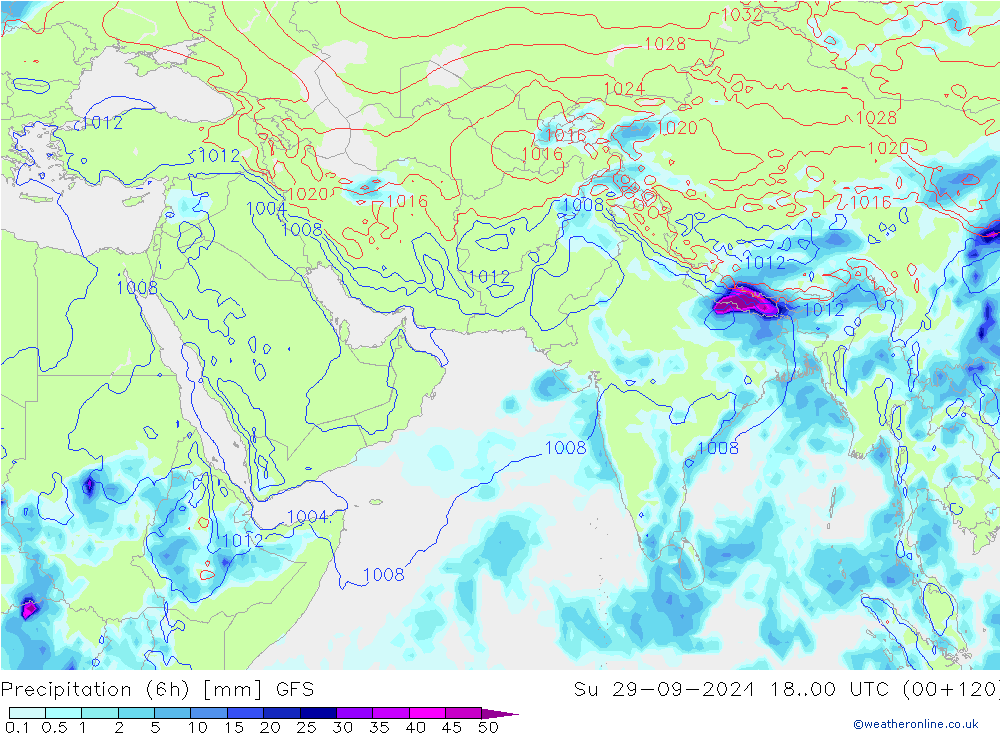 Z500/Rain (+SLP)/Z850 GFS Su 29.09.2024 00 UTC