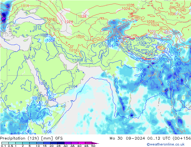 opad (12h) GFS pon. 30.09.2024 12 UTC