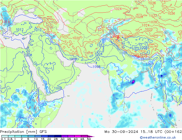 Yağış GFS Pzt 30.09.2024 18 UTC