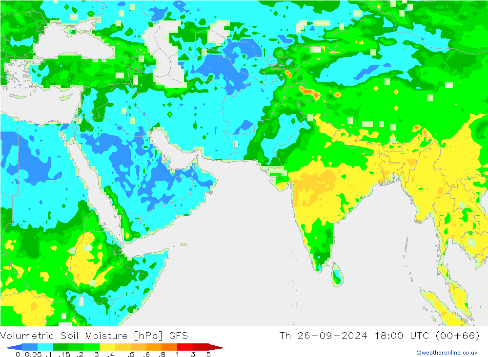 Volumetric Soil Moisture GFS  26.09.2024 18 UTC