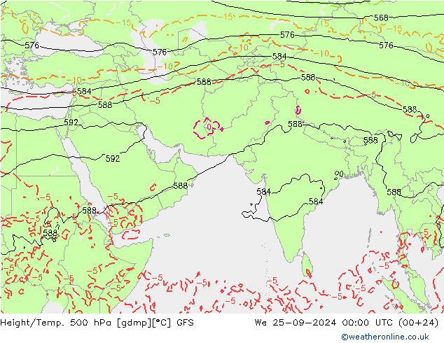 Z500/Rain (+SLP)/Z850 GFS mié 25.09.2024 00 UTC