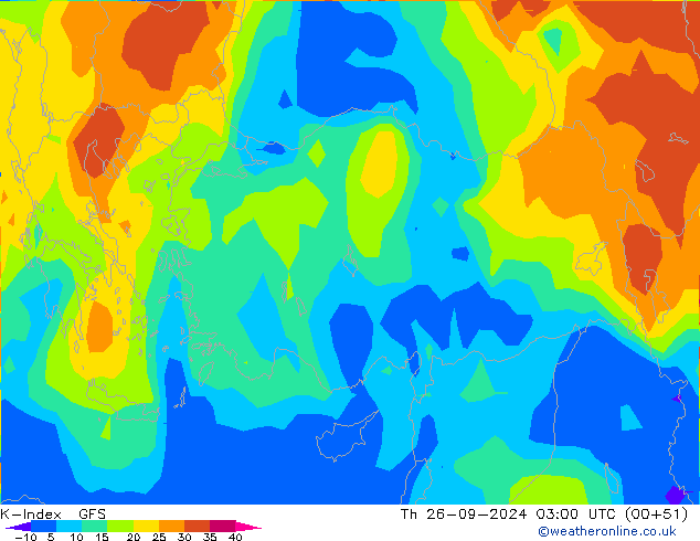 K-İndeksi GFS Per 26.09.2024 03 UTC