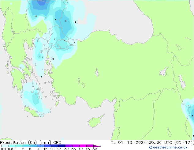 opad (6h) GFS wto. 01.10.2024 06 UTC