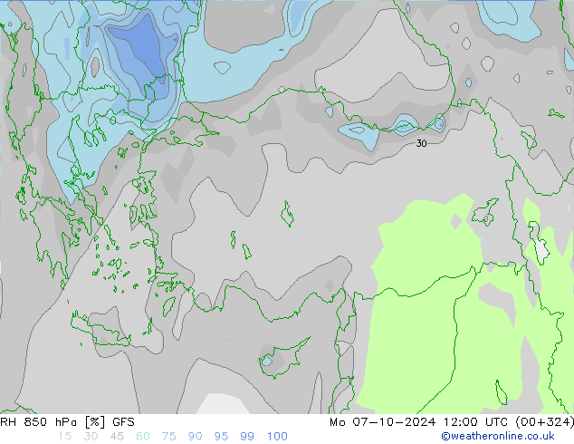 RH 850 hPa GFS  07.10.2024 12 UTC