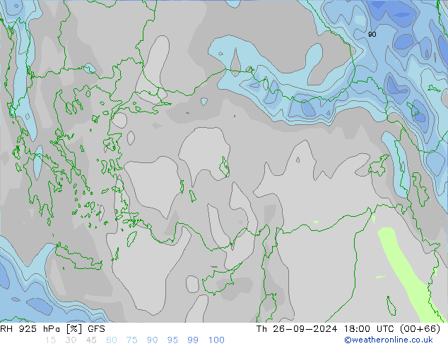 RH 925 hPa GFS Th 26.09.2024 18 UTC