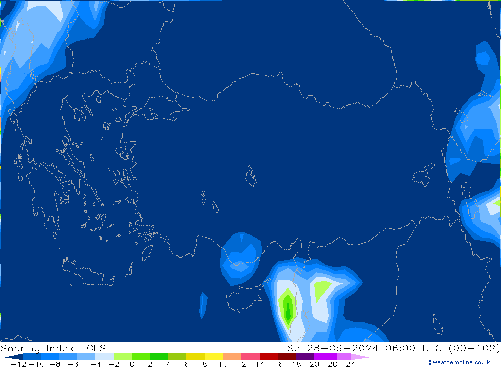 Soaring Index GFS sab 28.09.2024 06 UTC