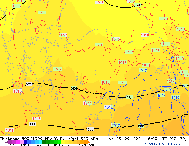 Dikte 500-1000hPa GFS wo 25.09.2024 15 UTC