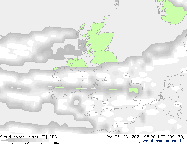 Nuages (élevé) GFS septembre 2024