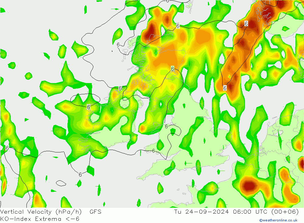 Convection-Index GFS Tu 24.09.2024 06 UTC