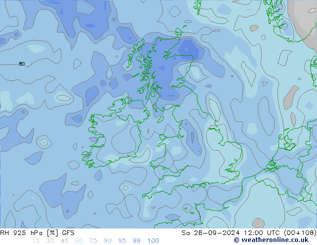 RH 925 hPa GFS Sa 28.09.2024 12 UTC