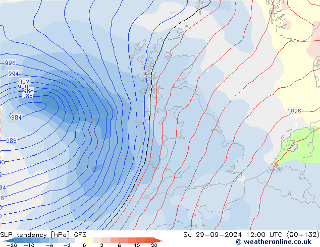 тенденция давления GFS Вс 29.09.2024 12 UTC