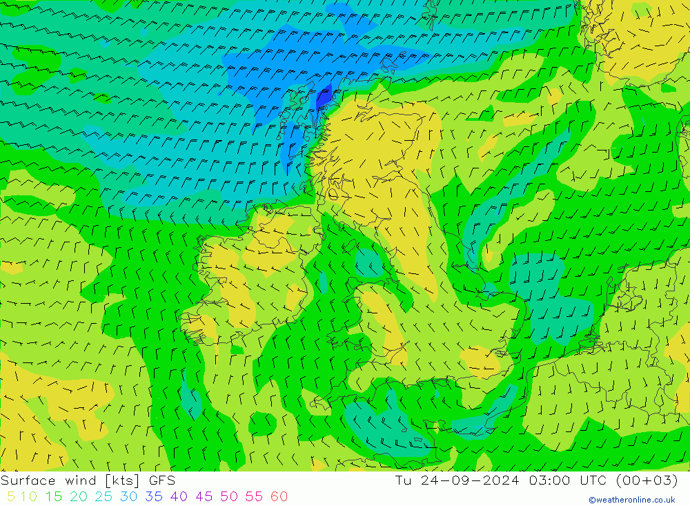 Bodenwind GFS Di 24.09.2024 03 UTC