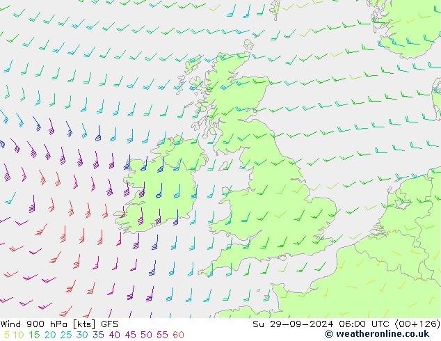 ветер 900 гПа GFS Вс 29.09.2024 06 UTC