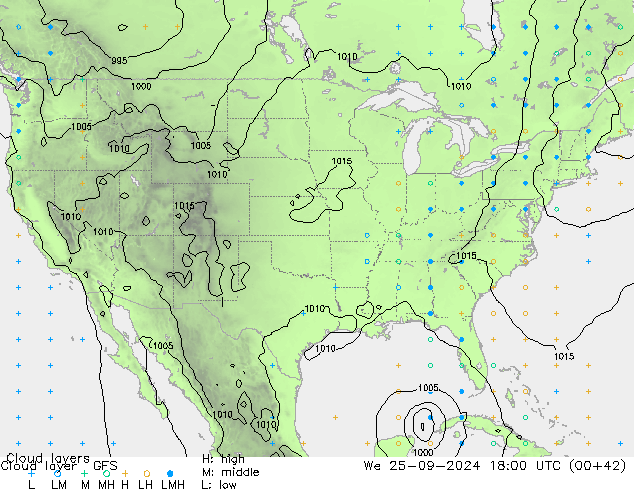 Cloud layer GFS We 25.09.2024 18 UTC