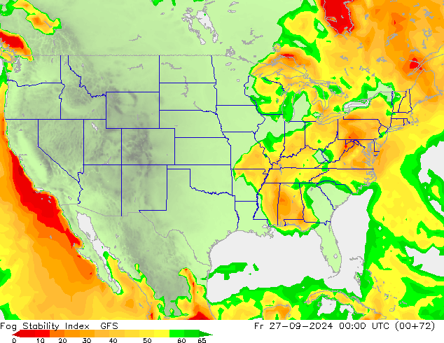 Fog Stability Index GFS Fr 27.09.2024 00 UTC