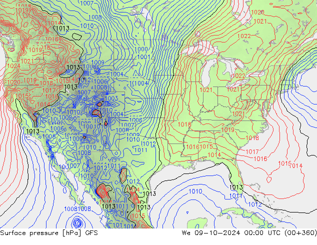 GFS: mer 09.10.2024 00 UTC