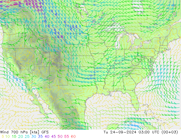  700 hPa GFS  24.09.2024 03 UTC