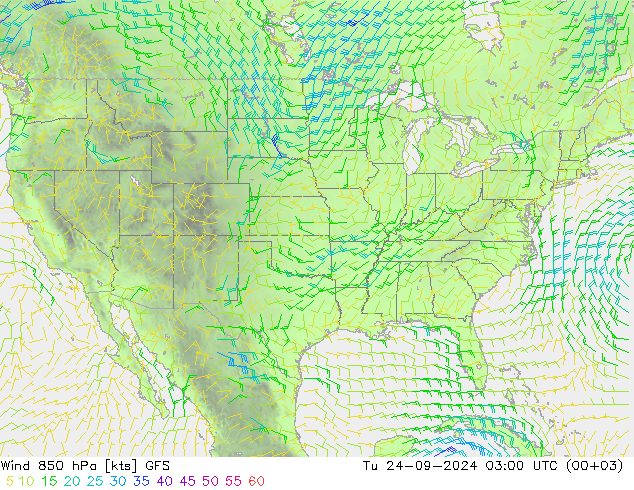 Wind 850 hPa GFS Di 24.09.2024 03 UTC