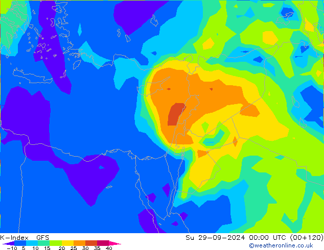 K-Index GFS Вс 29.09.2024 00 UTC