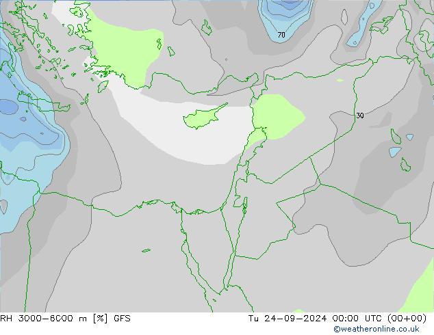 RV 3000-6000 m GFS di 24.09.2024 00 UTC