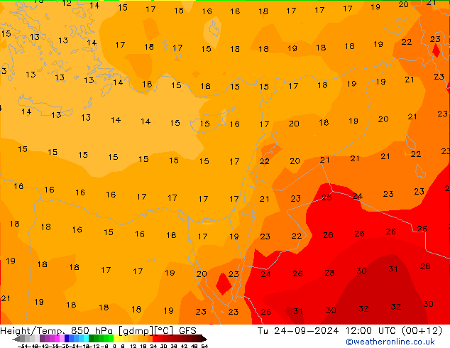 Z500/Rain (+SLP)/Z850 GFS Tu 24.09.2024 12 UTC