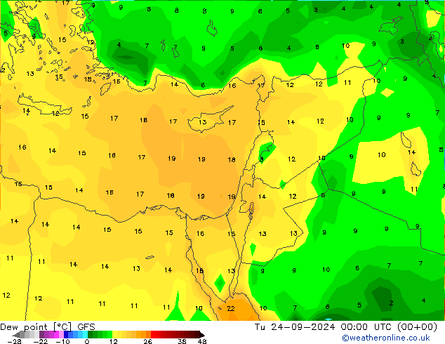 Dauwpunt GFS di 24.09.2024 00 UTC
