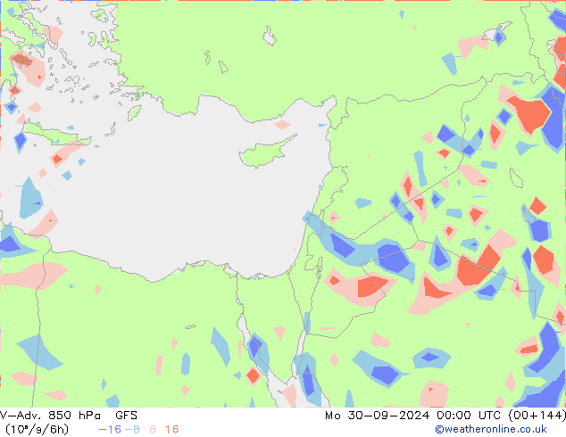 V-Adv. 850 hPa GFS lun 30.09.2024 00 UTC