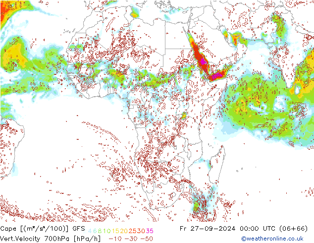 Cape GFS ven 27.09.2024 00 UTC